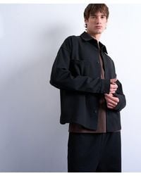 TOPMAN - Oversized Fit Double-Pocket Jersey Jacket - Lyst