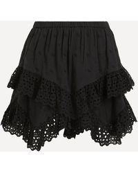 Isabel Marant - Women's Sukira Broderie Anglaise Cotton Shorts 6 - Lyst