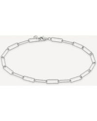 Monica Vinader Silver Alta Textured Chain Bracelet - Metallic