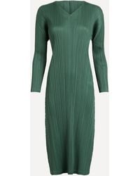 Pleats Please Issey Miyake - Women's Monthly Colours December V-neck Dress 3 - Lyst