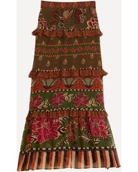 FARM Rio - Women's Multicolour Ainika Floral Garden Tiered Maxi Skirt - Lyst