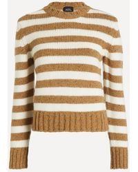 A.P.C. - Striped Wool Jumper - Lyst
