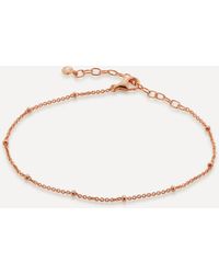 Monica Vinader - Rose Gold Plated Vermeil Silver Fine Beaded Chain Bracelet - Lyst
