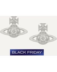 Vivienne Westwood - Platinum-Tone Lee Stud Earrings - Lyst