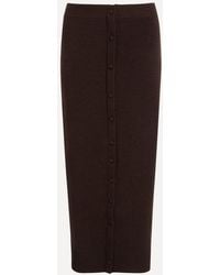 Victoria Beckham - Button Detail Midi Skirt - Lyst