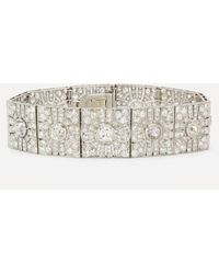 Kojis Platinum 1920s Art Deco Diamond Bracelet - Metallic
