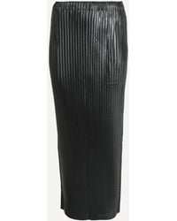 Issey Miyake - Glossed-Metal-Pleats Maxi Skirt - Lyst