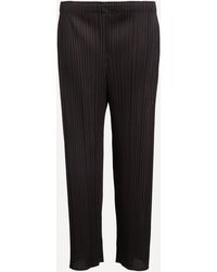 Pleats Please Issey Miyake - Women's Monthly Colours: April Pleated Straight-leg Cropped Trousers 5 - Lyst