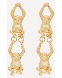 Anna + Nina - Plated Monkey Loop Stud Earrings - Lyst