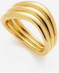 Missoma - X Savi 18Ct-Plated Signature Triple Ring - Lyst