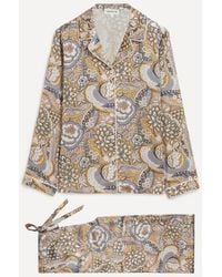 Liberty - Silk-Satin Cotton Pyjama Set - Lyst