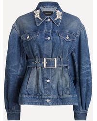 Simone Rocha - Distressed Denim Biker Jacket - Lyst