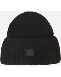 Acne Studios - Mens Small Face Logo Wool Beanie Hat One Size - Lyst