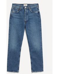 Agolde - Women's Riley High-rise Straight Crop Jeans - Lyst