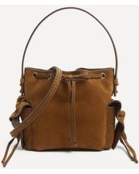 Acne Studios - Multi-Pocket Mini Suede Bucket Bag - Lyst