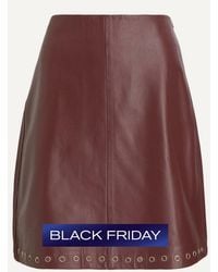 GIMAGUAS - Eyelets Leather Midi Skirt - Lyst