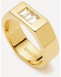 Missoma - X Lucy Williams 18Ct-Plated Triple Stone Chunky Ring - Lyst