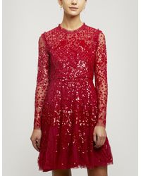 Needle & Thread Aurora Mini-dress - Red