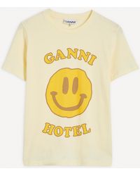Ganni Hotel Logo T-shirt - Yellow