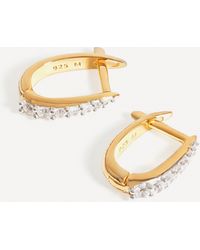 Missoma - 18ct Gold-plated Vermeil Silver Pave Claw Huggie Hoop Earrings - Lyst