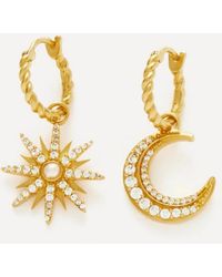 Missoma - 18Ct-Plated Vermeil Harris Reed Moonlight Pearl Hoop Earrings - Lyst