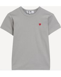 COMME DES GARÇONS PLAY - Women's Grey Heart Applique T-shirt - Lyst