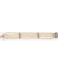 Kojis 14ct White Gold Art Deco Pearl Bracelet - Metallic