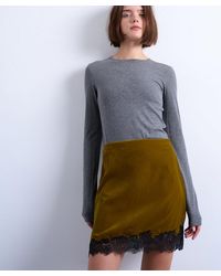 TOPSHOP - Velvet Lace Mini Skirt - Lyst
