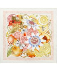 Emily Carter - Women's The Rose And Lemon 45x45 Silk Scarf One Size - Lyst