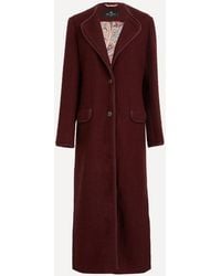 Etro - Aubergine Wool-Mohair Long Coat - Lyst