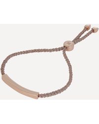 Monica Vinader Rose Gold Plated Vermeil Silver Linear Cord Friendship Bracelet - Metallic