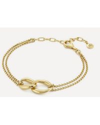 Dinny Hall - 18Ct-Plated Vermeil Wave Double Link Bracelet - Lyst