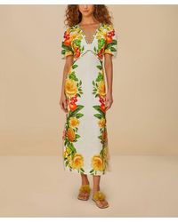 FARM Rio - Picnic Flowers Short-Sleeve Maxi Dress - Lyst