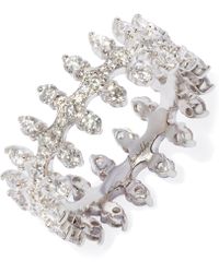 Annoushka Crown 18ct White Gold Double Diamond Ring - Metallic