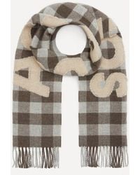Acne Studios - Check Logo Scarf - Lyst
