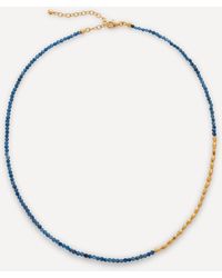 Monica Vinader Gold Plated Vermeil Silver 16-18' Mini Nugget Gemstone Beaded Necklace - Metallic