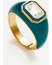 Missoma - 18ct Gold-plated Vermeil Silver Enamel And Stone Dome Statement Ring - Lyst