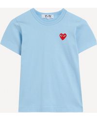COMME DES GARÇONS PLAY - Women's Blue Heart Applique T-shirt - Lyst