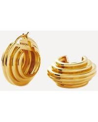 Missoma - X Lucy Williams 18Ct-Plated Medium Chunky Ridge Hoop Earrings - Lyst
