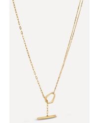 Dinny Hall 22ct Gold-plated Vermeil Silver Thalassa Faceted Medium T-bar Lariat Pendant Necklace - Metallic