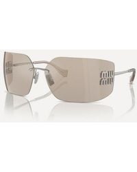 Miu Miu - Rimless Rectangle Sunglasses - Lyst
