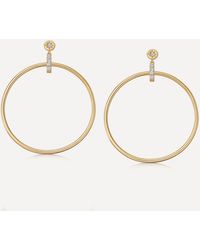 Astley Clarke - 18ct Gold Plated Vermeil Silver Polaris White Sapphire Front Facing Hoop Earrings - Lyst