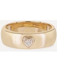Roxanne First - 14Ct Heart Diamond Cigar Band Ring - Lyst