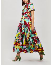 LaDoubleJ Long And Sassy Cotton Poplin Dress In Meraviglia - Multicolour
