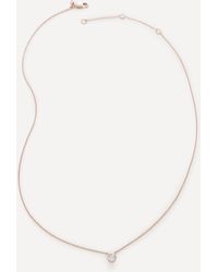 Monica Vinader - 18ct Rose Gold Plated Vermeil Silver Diamond Essential Necklace One Size - Lyst