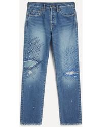 Kapital - Monkey Cisco Straight-Leg Distressed Embroidered Jeans - Lyst