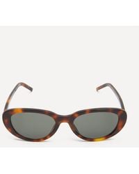 Saint Laurent - Oval Cat Eye Acetate Sunglasses - Lyst
