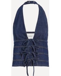 Reformation - Kyleigh Denim Halter Top - Lyst