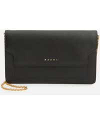 Marni - Women's Long Black Leather Chain Wallet One Size - Lyst