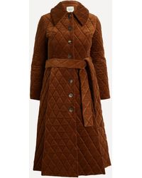 A.W.A.K.E. MODE Quilted Corduroy Coat - Brown